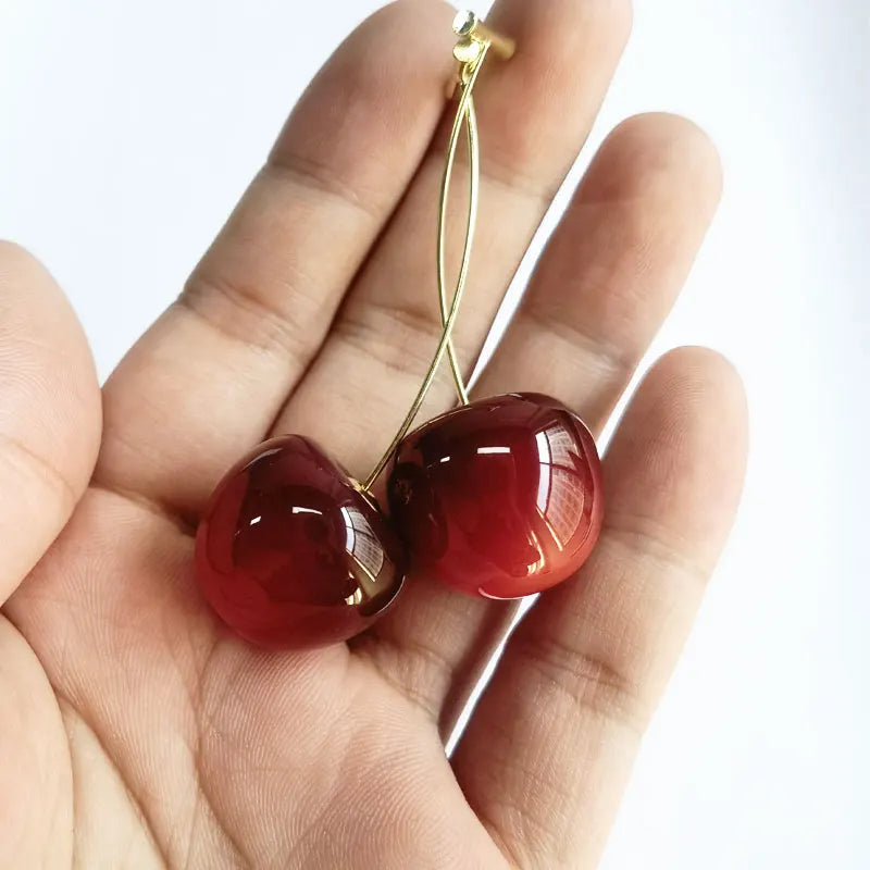 Delightful Cherry Drop Earrings - Sweet and Stylish Fruit-Inspired Jewelry for Every Occasion