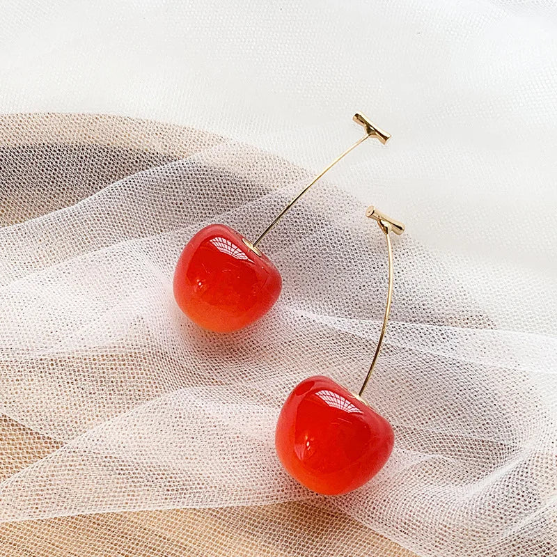 Delightful Cherry Drop Earrings - Sweet and Stylish Fruit-Inspired Jewelry for Every Occasion