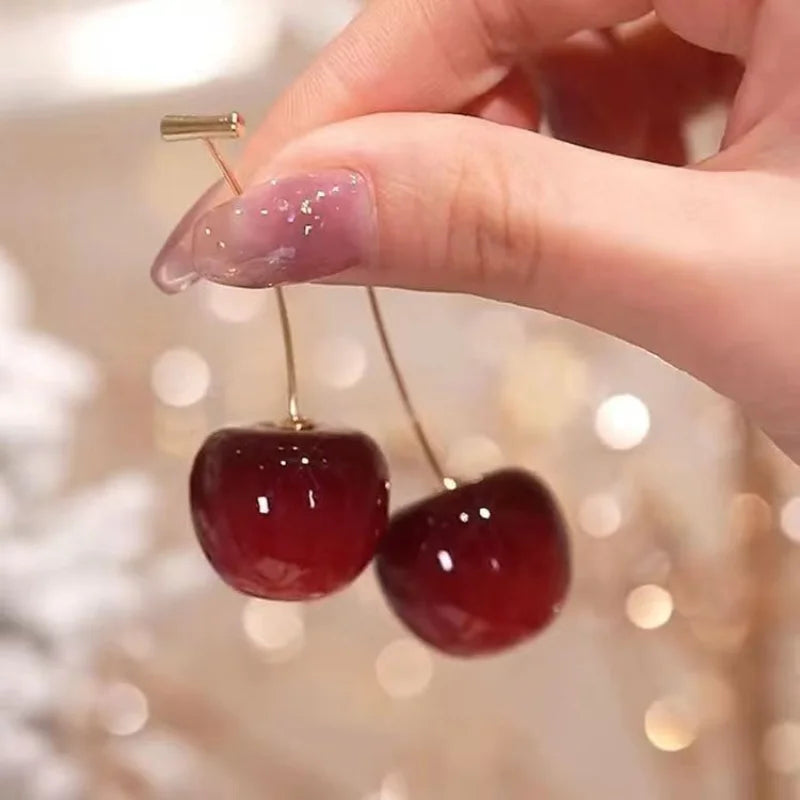 Delightful Cherry Drop Earrings - Sweet and Stylish Fruit-Inspired Jewelry for Every Occasion