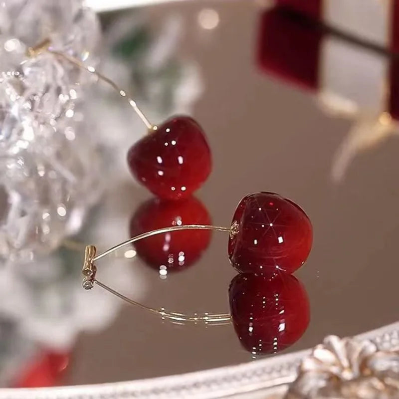 Delightful Cherry Drop Earrings - Sweet and Stylish Fruit-Inspired Jewelry for Every Occasion