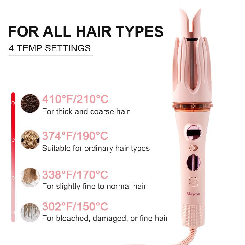 Mayeya 3-In-1 Automatic Curling and Straightening Iron |Temperature, Dual Swivel, Anti-Iron, Anti-Knot, Straightening Comb, Auto Shut-Off, Travel-Friendly Lazy Curling Tool. Professional Hair Dryer Brush with Ionic