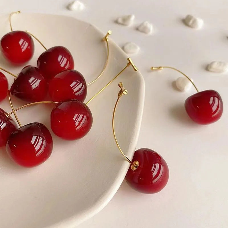 Delightful Cherry Drop Earrings - Sweet and Stylish Fruit-Inspired Jewelry for Every Occasion
