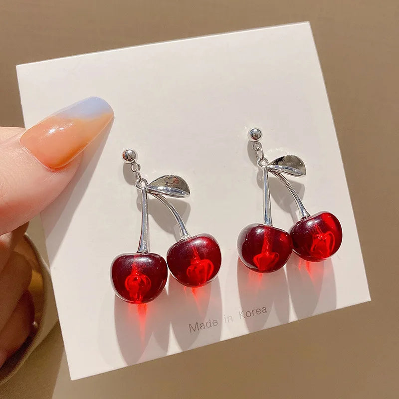 Delightful Cherry Drop Earrings - Sweet and Stylish Fruit-Inspired Jewelry for Every Occasion