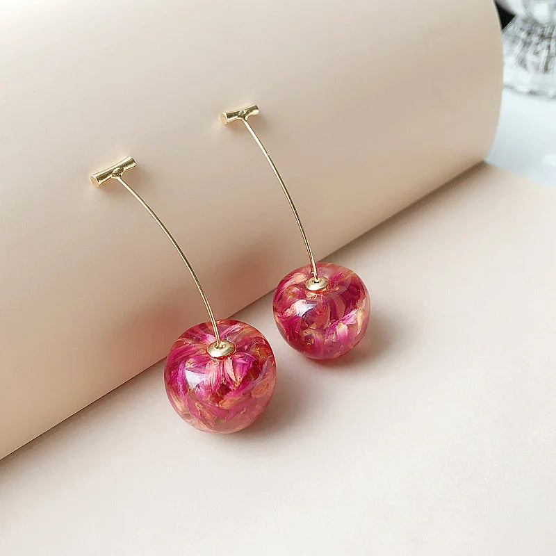 Delightful Cherry Drop Earrings - Sweet and Stylish Fruit-Inspired Jewelry for Every Occasion