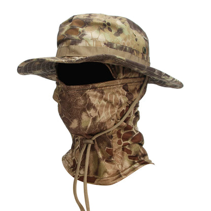 Ultimate Camouflage Boonie Cap & Balaclava Hat Combo - Foldable, Soft, and Perfect for Outdoor Hunting and Fishing with Wide Brim for Maximum Sun Protection