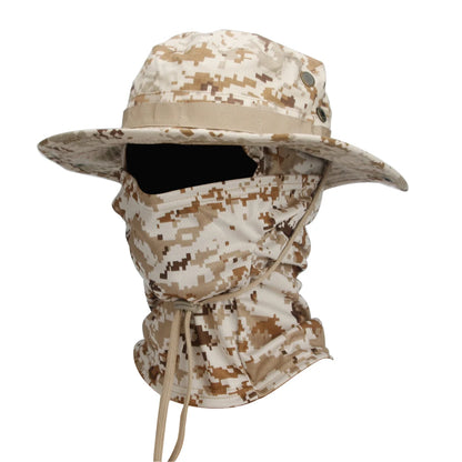 Ultimate Camouflage Boonie Cap & Balaclava Hat Combo - Foldable, Soft, and Perfect for Outdoor Hunting and Fishing with Wide Brim for Maximum Sun Protection