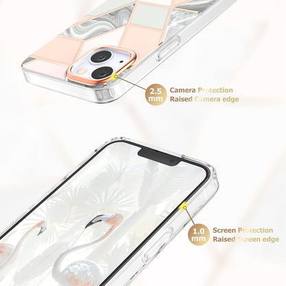 Compatible with Iphone 13 Case Marble Design Slim Thin Stylish Geometric Cover for Iphone 13 6.1" 2021(Marble Pink)