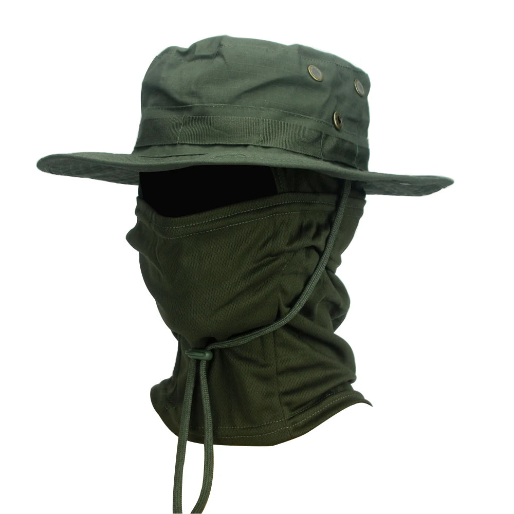Ultimate Camouflage Boonie Cap & Balaclava Hat Combo - Foldable, Soft, and Perfect for Outdoor Hunting and Fishing with Wide Brim for Maximum Sun Protection