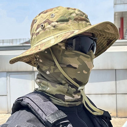 Ultimate Camouflage Boonie Cap & Balaclava Hat Combo - Foldable, Soft, and Perfect for Outdoor Hunting and Fishing with Wide Brim for Maximum Sun Protection